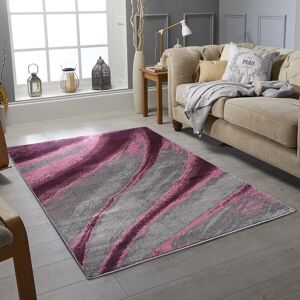 Metro Batish Striped Machine Woven Machine Tufted Purple Area Rug Purple Rectangle 160 x 230cm Image