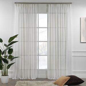 Noine Home Deco Polyester Sheer Pinch Pleat Single Curtain Panel Panel Cream 65cm Width x 175cm Drop Image