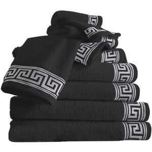 Fairmont Park 100% Cotton Bath Towels - Set of 8 Black Image