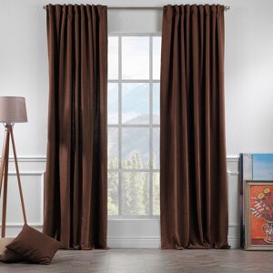 Noine Home Deco Polyester Room Darkening Single Curtain Panel Panel Dark Brown 260cm Width x 265cm Drop Image