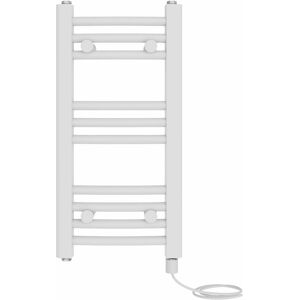 Metro Cleavie Prefilled Curved Towel Rail Heated Towel Rails White 60cm H x 30cm W x 3.4cm D Image