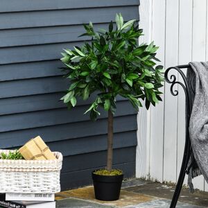 The Seasonal Aisle Set Of 2 Artificial Topiary Bay Laurel Ball Trees In Pot Indoor Outdoor, 90Cm 90cm H X 45cm W X 45cm D Image