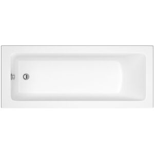 Nuie Linton Square Single Ended Bath in White White 170cm x 75cm Image