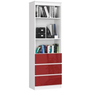Ebern Designs Alexsander Bookcase Red 180cm H X 60cm W X 35cm D Image