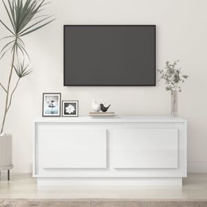 17 Stories Coffee Table High Gloss White 102X50x44 Cm Engineered Wood White 44cm H X 102cm W X 50cm D Image