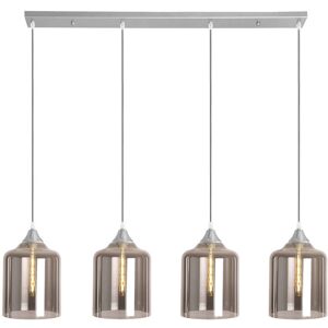 Ebern Designs 4 - Light Kitchen Island Jar Pendant Silver/Smoke 130cm H X 100cm W X 8cm D Image