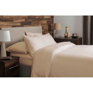 Belledorm Cotton 200 TC Duvet Cover Set Cream Double Duvet Cover + 2 Standard Pillowcases Image