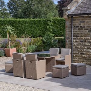 17 Stories Quilla All Weather Wicker/Rattan 8 - Person with Cushions & Parasol Brown 8 Image