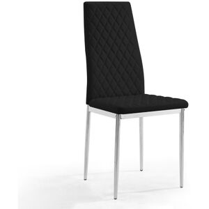 Metro Dannah Upholstered Upholstered Back Side Chair Back/Chrome 98cm H X 42cm W X 52cm D Image
