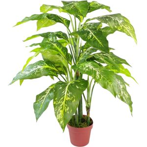 Leaf Artificial Tree Plant Fox Aglaonema Tree Artificial Plant Spotted Evergreen Green 100cm H X 70cm W X 70cm D Image