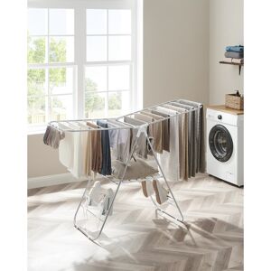 Rebrilliant Steel Foldable Gullwing Drying Rack White/Silver 147cm W x 56cm D Image