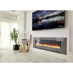 Ivy Bronx Aurora Electric Fire Grey 52cm H x 182.9cm W x 11.9cm D Image