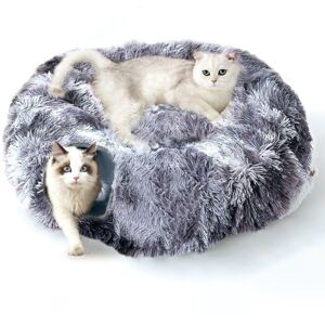 Archie & Oscar Cat Tunnel Bed Donuts Pet Tunnels Dark Grey Small (10-20lbs) Image