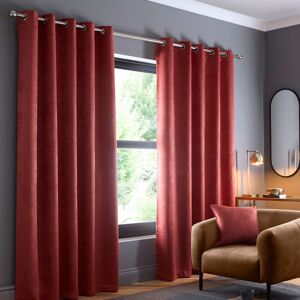 Fusion Strata Polyester Room Darkening Grommet / Eyelet Curtain Panel Terracotta Width 229 x Drop 229 cm Image