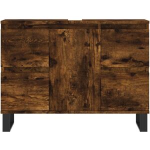 17 Stories Marelis Bathroom Cabinet 80x33x60 cm Engineered Wood Smoked Oak 60cm H X 80cm W X 33cm D Image