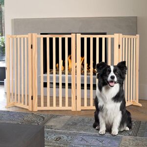 Archie & Oscar Freestanding Pet Gate Natural Wood 91.44cm H X 203.2cm W X 5cm D Image