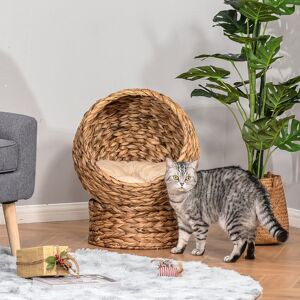 PawHut Cat Condo Brown 60cm H x 50cm W x 42cm D Image