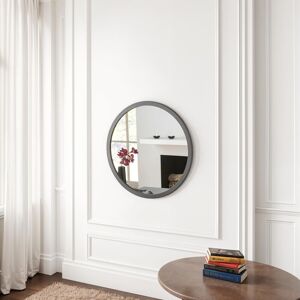 Zipcode Design Tabatha Round Wood Framed Wall Mounted Accent Mirror in Dark Grey 60cm H x 60cm W Image