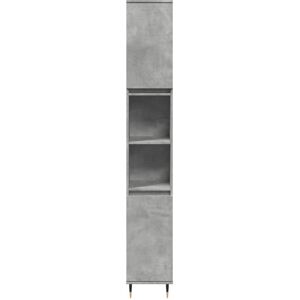Vidaxl Bathroom Cabinet Old Wood 30X30x190 Cm Engineered Wood Concrete Grey 190cm H X 30cm W X 30cm D Image