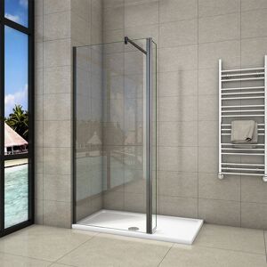 Belfry Bathroom Priscila 1850mm H with Glass Matte Black 700mm Image