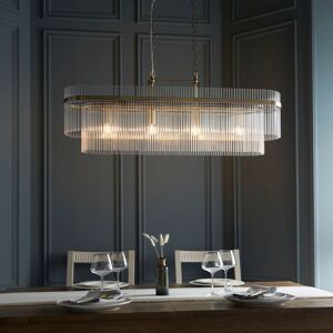 Heritage Hues Geira 4lt Pendant light finished in Ant. Brass Antique Brass 100cm H X 28cm W X 20cm D Image