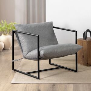 Metro Aydeen Modern Armchair - Supersize Accent chair with Sturdy metal frame & Comfort Foam Cushions - Extra roomy seat with plush foam cushions - Easy ass Light Grey 69cm H X 78cm W X 78cm D Image