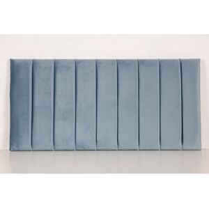 Canora Grey Vertical 9 Panel Upholestered Headboard In Crushed Velvet Black Super King (6') Image