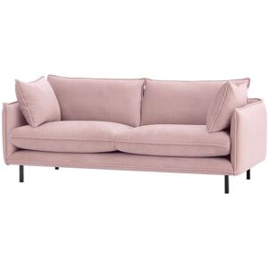 Ebern Designs Neshay 3 Seater Velvet Sofa Light Pink 92cm H X 220cm W X 103cm D Image