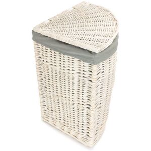 Beachcrest Home Wicker Corner Laundry Bin with Lining White 50" H x 33" W x 33" D Image
