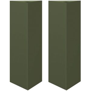 Ivy Bronx Vidaxl 2 Piece Plant Pot Set, Stainless Steel Olive 75cm H x 30cm W x 26cm D Image