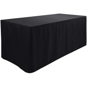 Symple Stuff Fitted 100% Polyester Tablecloth Premium Qualitytable Cover 4 Feet Diameter Black 76.2cm W x 243.84cm L Image