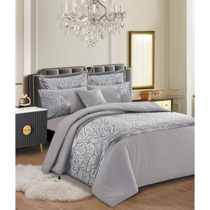 Marlow Home Co. Anderea Velvet 3 Piece Duvet Cover Set Silver 230 x 220 cm Image