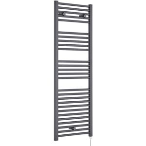Nuie Spa Collection Vertical Electric Straight Towel Rail Anthracite 137.5cm H x 48cm W x 3cm D Image