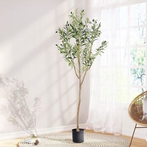 The Seasonal Aisle Artificial Olive Tree Home Decoration Fake Tree With Lifelike Leaves Faux Plant For Living Room Bedroom Balcony Corner Office Decor 170cm H x 80cm W x 80cm D Image