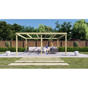 Canora Grey Angelys Solid Wood Pergola Light Green 26' x 10' Image