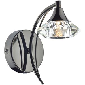 Brayden Studio Greenhaw 1-Light Armed Sconce Black Chrome 18cm H X 10cm W X 18cm D Image
