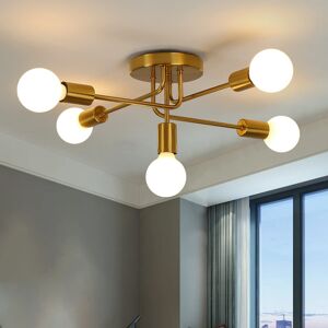 Canora Grey Almetta Semi Flush Mount Gold 20cm H X 53cm W X 53cm D Image