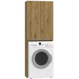 Ebern Designs Evghenia 64Cm W x 180Cm H x 30Cm D Free Standing Bathroom Cabinet Light Brown 180cm H X 64cm W X 30cm D Image
