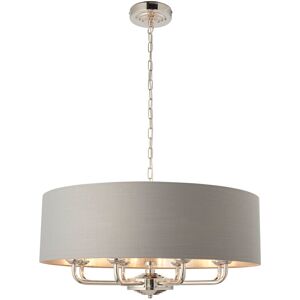 Fairmont Park Landover 8-Light Drum Chandelier Bright Nickel 37cm H X 75cm W X 75cm D Image