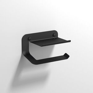 Belfry Bathroom Sydnor Wall Mounted Toilet Roll Holder with Shelf Black 10.7cm H X 17.5cm W X 9.9cm D Image
