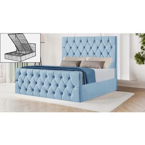 Mercer41 Dowden Upholstered Storage Bed Sky Blue Small Double (4') Image
