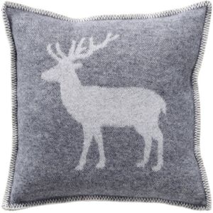 Union Rustic Tiara Deer Wool Cushion Cover Soft Grey 45cm H X 45cm W X 1cm D Image
