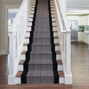 Rosalind Wheeler Allante Looped Graphite Stair Runner Graphite Runner 480cm x 80cm Image