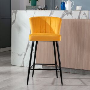 Fairmont Park Lauterbach 69cm Bar Stool Mustard Velvet 94cm H X 43cm W X 54cm D Image