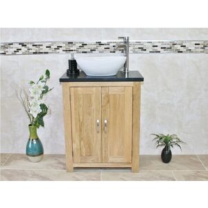 Belfry Bathroom Cournoyer 650mm Free-Standing Vanity Unit Black Quartz 1,100mm H X 650mm W Image