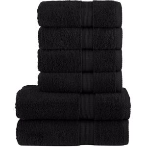 DEvidaxl Vidaxl 6 Piece Premium towel set Solund 600gsm Black Hand Towel;Bath Towel Image