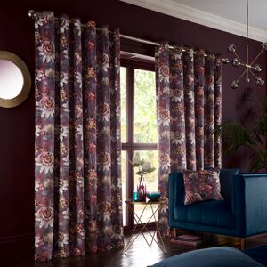 Rosalind Wheeler Kiowa Eyelet Room Darkening Curtains Mulberry 117 W x 137 D cm Image