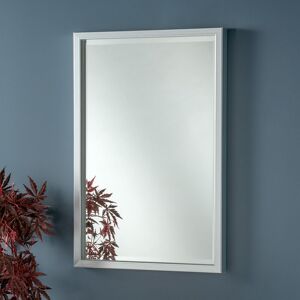 Latitude Run Airil Solid Wood Rectangle Wall Mirror Silver 106cm H x 81cm W Image