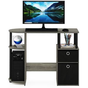 17 Stories Berlyn Peninsula Computer Desk French Oak Grey/Black 72.4cm H X 97.5cm W X 39.6cm D Image