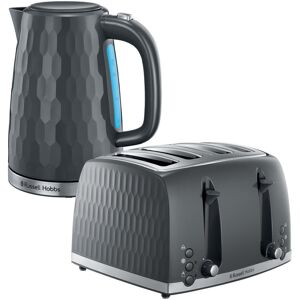 Russell Hobbs Honeycomb 1.7L Kettle & 4 Slice Toaster Grey 1.49L Image